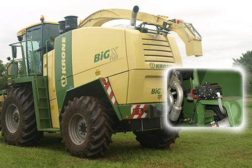 Self propelled harvester with diaphragm pump
